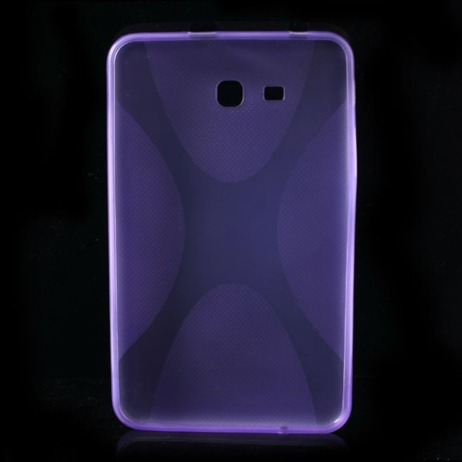 Samsung Galaxy Tab 3 7.0 Lite Elastisches Plastik Case X-Shape - purpur