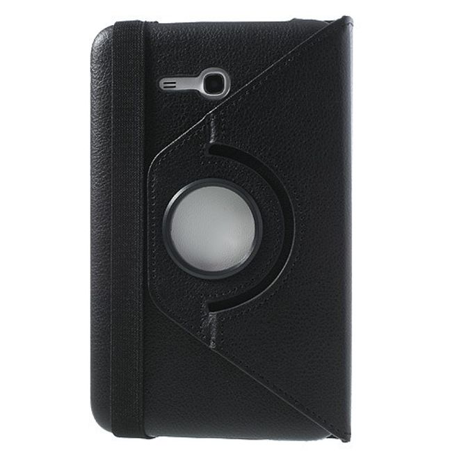 Samsung Galaxy Tab 3 7.0 Lite Rotierbares Leder Case mit Litchitextur - schwarz