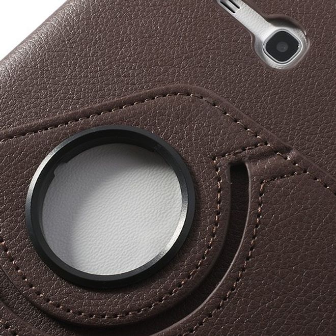 Samsung Galaxy Tab 3 7.0 Lite Rotierbares Leder Case mit Litchitextur - braun