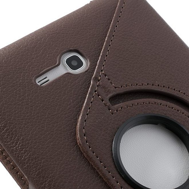 Samsung Galaxy Tab 3 7.0 Lite Rotierbares Leder Case mit Litchitextur - braun