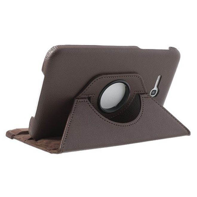 Samsung Galaxy Tab 3 7.0 Lite Rotierbares Leder Case mit Litchitextur - braun