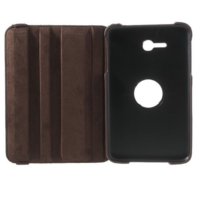 Samsung Galaxy Tab 3 7.0 Lite Rotierbares Leder Case mit Litchitextur - braun