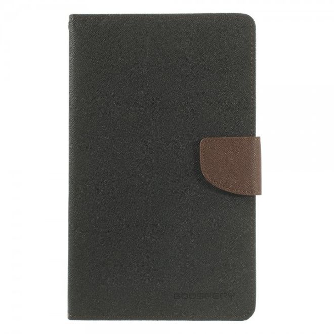 Goospery - Samsung Galaxy Tab 3 7.0 Lite Hülle - Tablet Bookcover - Fancy Diary Series - schwarz/braun