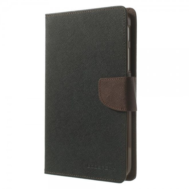 Goospery - Samsung Galaxy Tab 3 7.0 Lite Hülle - Tablet Bookcover - Fancy Diary Series - schwarz/braun