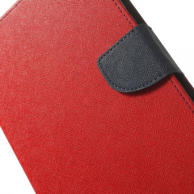 Goospery - Samsung Galaxy Tab 3 7.0 Lite Hülle - Tablet Bookcover - Fancy Diary Series - rot/navy