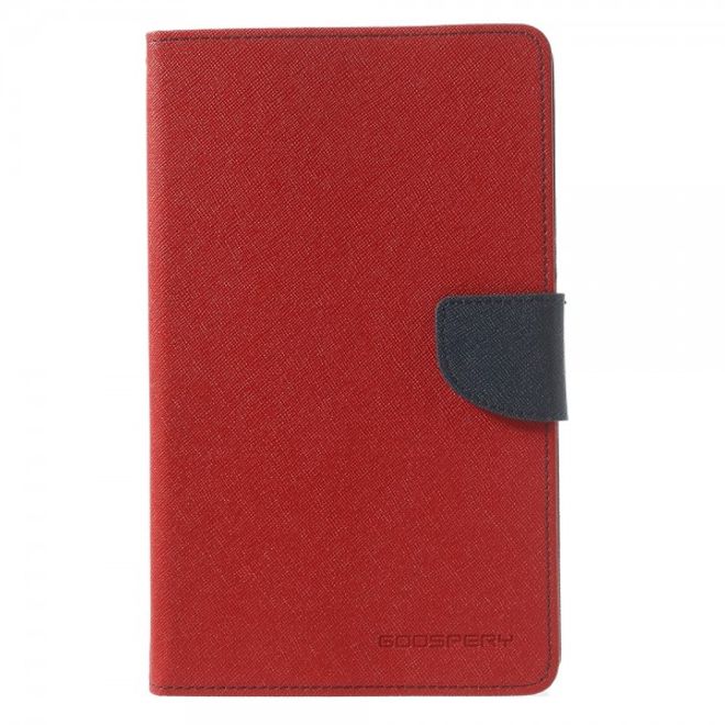 Goospery - Samsung Galaxy Tab 3 7.0 Lite Hülle - Tablet Bookcover - Fancy Diary Series - rot/navy