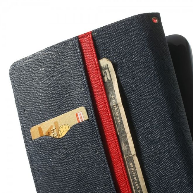 Goospery - Samsung Galaxy Tab 3 7.0 Lite Hülle - Tablet Bookcover - Fancy Diary Series - rot/navy