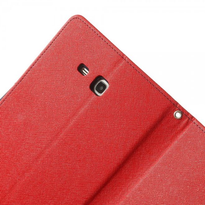 Goospery - Samsung Galaxy Tab 3 7.0 Lite Hülle - Tablet Bookcover - Fancy Diary Series - rot/navy