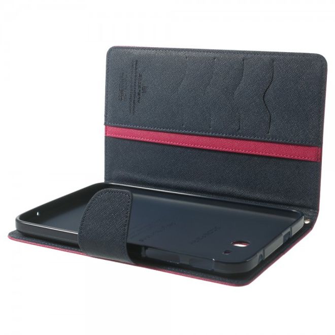Goospery - Samsung Galaxy Tab 3 7.0 Lite Hülle - Tablet Bookcover - Fancy Diary Series - pink/navy
