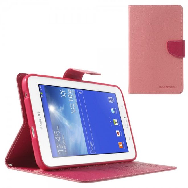 Goospery - Samsung Galaxy Tab 3 7.0 Lite Hülle - Tablet Bookcover - Fancy Diary Series - rosa/pink