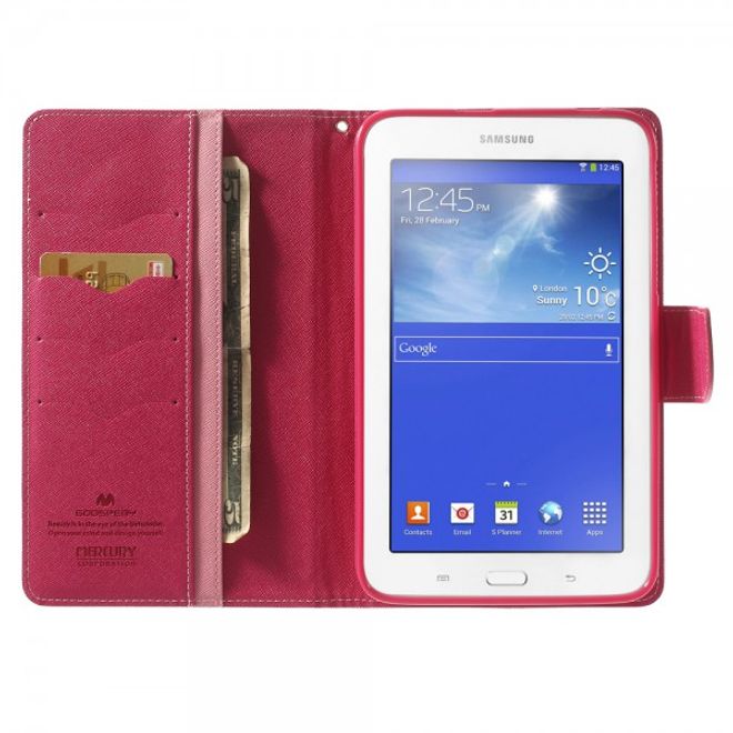 Goospery - Samsung Galaxy Tab 3 7.0 Lite Hülle - Tablet Bookcover - Fancy Diary Series - rosa/pink