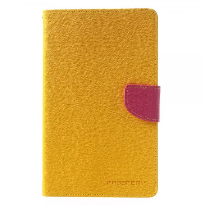 Goospery - Samsung Galaxy Tab 3 7.0 Lite Hülle - Tablet Bookcover - Fancy Diary Series - gelb/pink