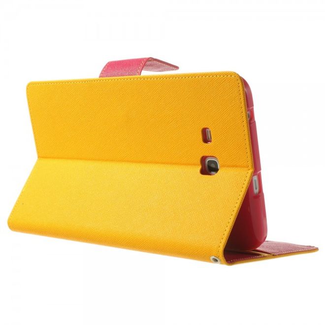 Goospery - Samsung Galaxy Tab 3 7.0 Lite Hülle - Tablet Bookcover - Fancy Diary Series - gelb/pink