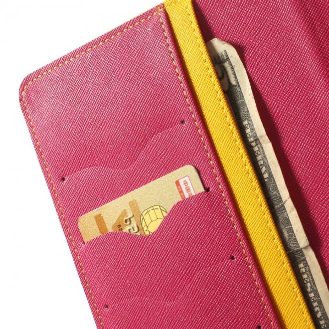 Goospery - Samsung Galaxy Tab 3 7.0 Lite Hülle - Tablet Bookcover - Fancy Diary Series - gelb/pink