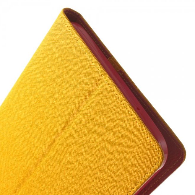 Goospery - Samsung Galaxy Tab 3 7.0 Lite Hülle - Tablet Bookcover - Fancy Diary Series - gelb/pink