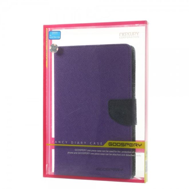 Goospery - Samsung Galaxy Tab 3 7.0 Lite Hülle - Tablet Bookcover - Fancy Diary Series - purpur/navy