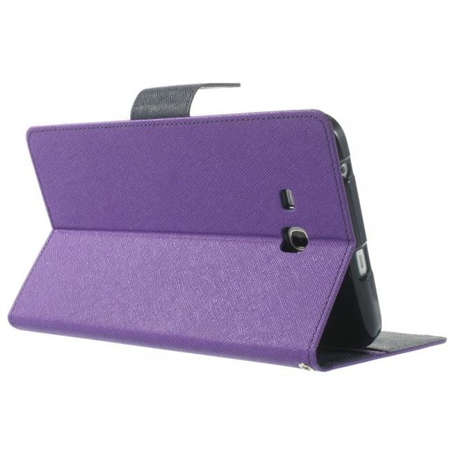 Goospery - Samsung Galaxy Tab 3 7.0 Lite Hülle - Tablet Bookcover - Fancy Diary Series - purpur/navy
