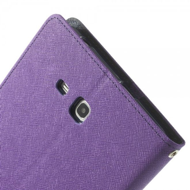 Goospery - Samsung Galaxy Tab 3 7.0 Lite Hülle - Tablet Bookcover - Fancy Diary Series - purpur/navy