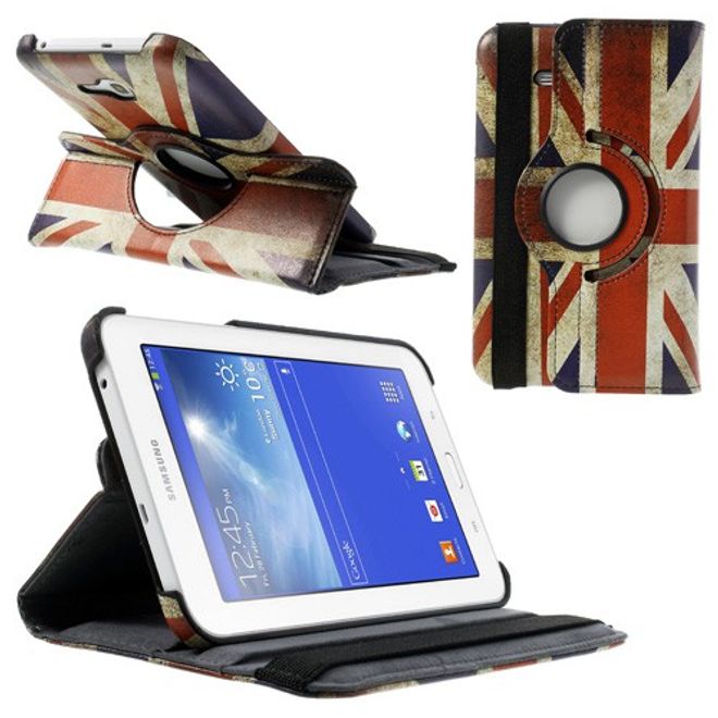 Samsung Galaxy Tab 3 7.0 Lite Leder Case mit Union Jack Flagge retro-style