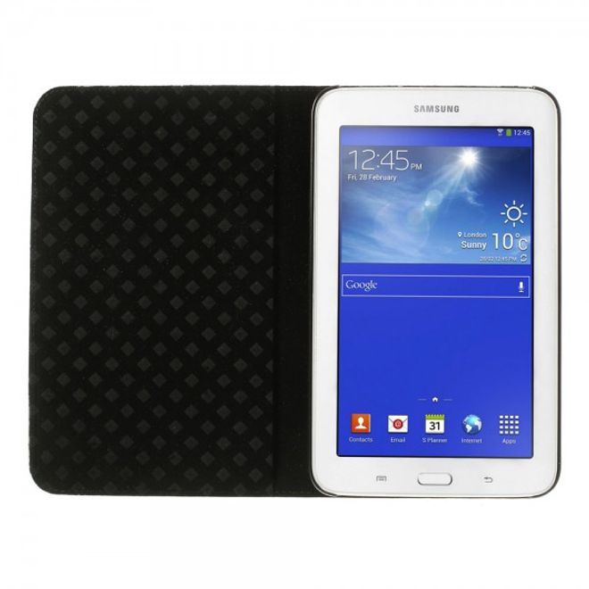 Samsung Galaxy Tab 3 7.0 Lite Leder Case mit Weltkarte - hellbraun
