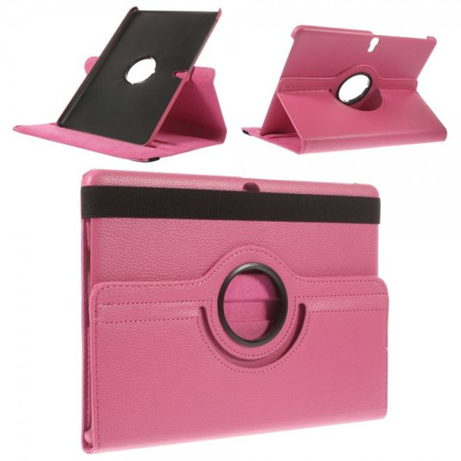 Samsung Galaxy Tab S 10.5 Leder Case 360° rotierbar mit Litchimuster - rosa