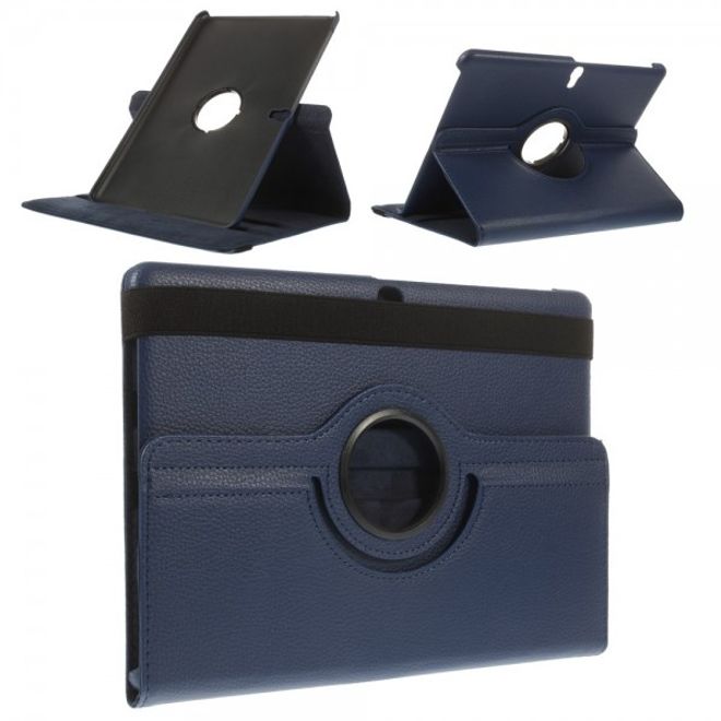Samsung Galaxy Tab S 10.5 Leder Case 360° rotierbar mit Litchimuster - dunkelblau