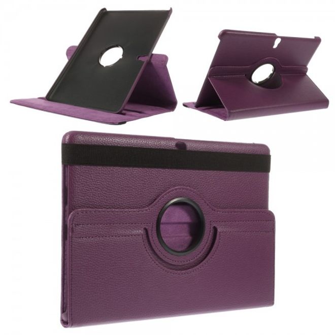 Samsung Galaxy Tab S 10.5 Leder Case 360° rotierbar mit Litchimuster - purpur