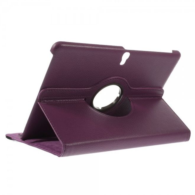 Samsung Galaxy Tab S 10.5 Leder Case 360° rotierbar mit Litchimuster - purpur