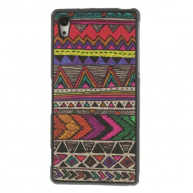 Sony Xperia Z2 Lederartiges Plastik Case mit Stammesmuster