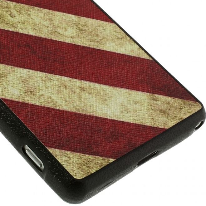 Sony Xperia Z2 Lederartiges Plastik Case mit USA Flagge retro-style