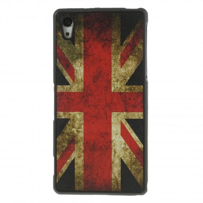 Sony Xperia Z2 Lederartiges Plastik Case mit UK Flagge retro-style