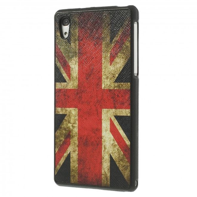 Sony Xperia Z2 Lederartiges Plastik Case mit UK Flagge retro-style