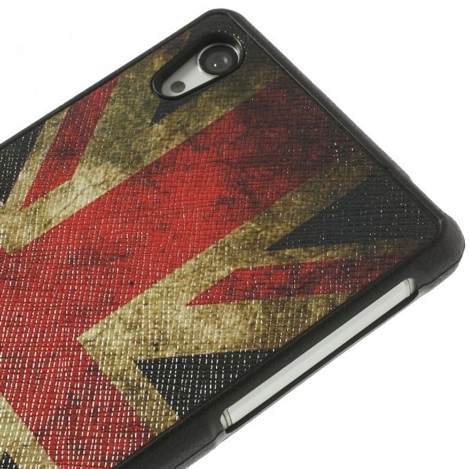 Sony Xperia Z2 Lederartiges Plastik Case mit UK Flagge retro-style