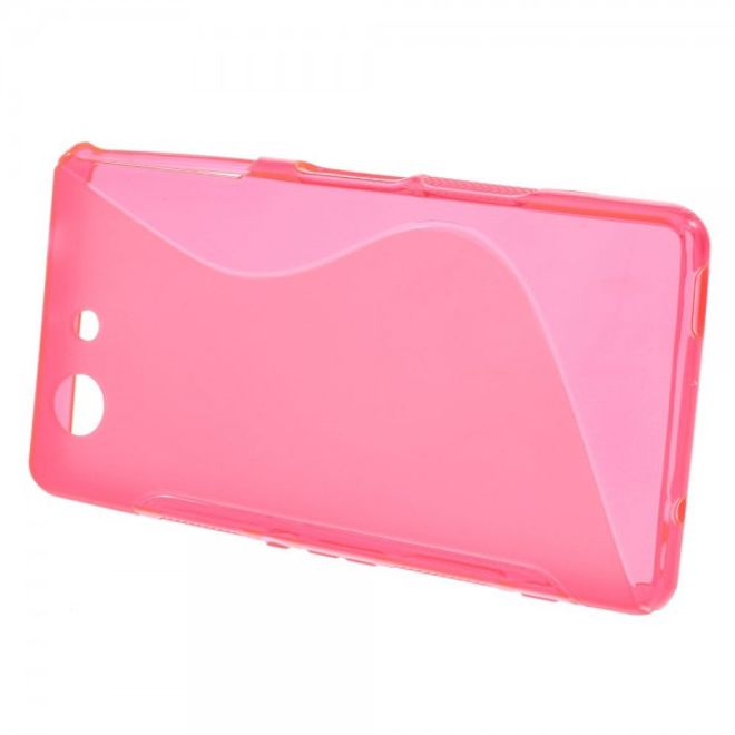 Sony Xperia Z3 Compact Elastisches Plastik Case S-Curved - rosa
