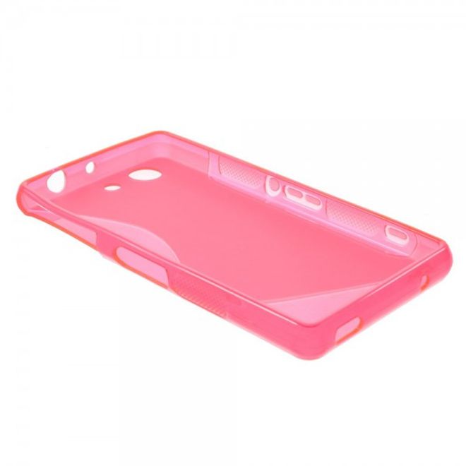 Sony Xperia Z3 Compact Elastisches Plastik Case S-Curved - rosa