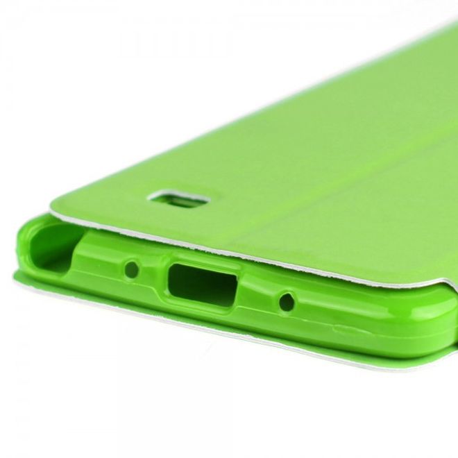 Samsung Galaxy Note 4 ENKAY Leder Cover mit grossem Fenster - grün