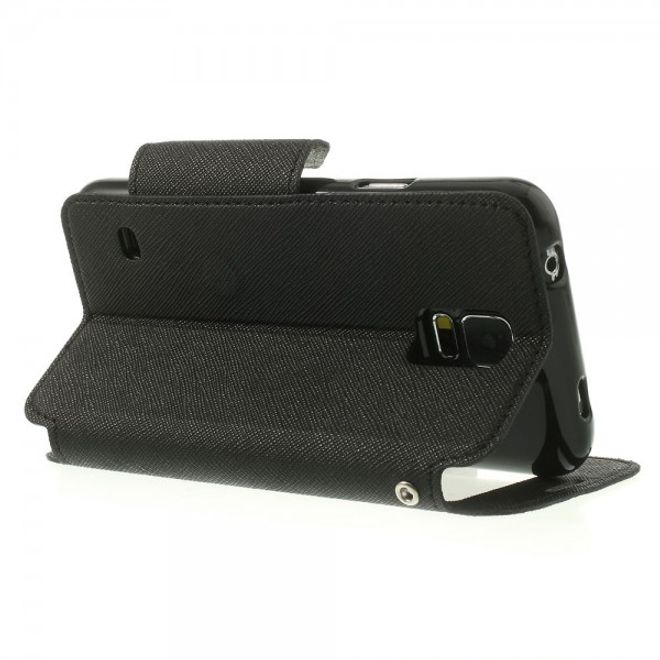 Samsung Galaxy S5 ROAR KOREA Modisches Leder Case mit kleiner Öffnung - schwarz