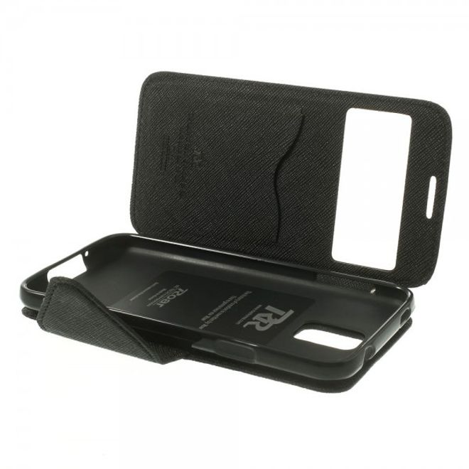 Samsung Galaxy S5 ROAR KOREA Modisches Leder Case mit kleiner Öffnung - schwarz