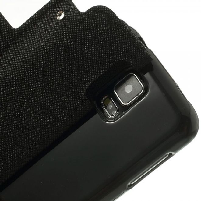 Samsung Galaxy S5 ROAR KOREA Modisches Leder Case mit kleiner Öffnung - schwarz