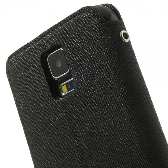 Samsung Galaxy S5 ROAR KOREA Modisches Leder Case mit kleiner Öffnung - schwarz