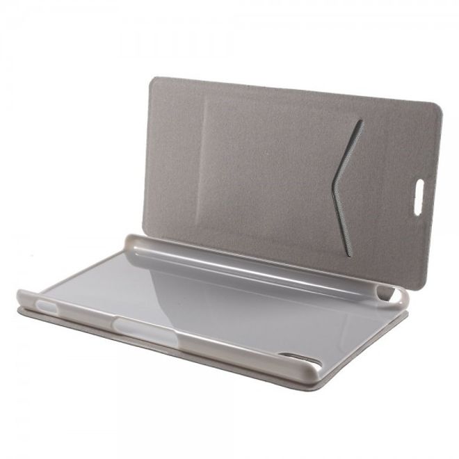 Sony Xperia M4 Aqua Leder Case mit Kreditkartenschlitz - schwarz