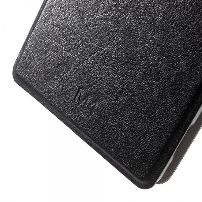 Sony Xperia M4 Aqua Leder Case mit Kreditkartenschlitz - schwarz