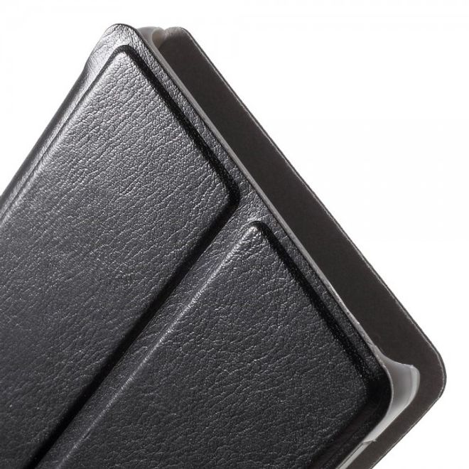 Sony Xperia M4 Aqua Leder Case mit Kreditkartenschlitz - schwarz