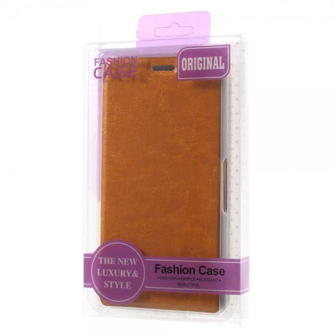 Sony Xperia M4 Aqua Leder Case mit Kreditkartenschlitz - orange