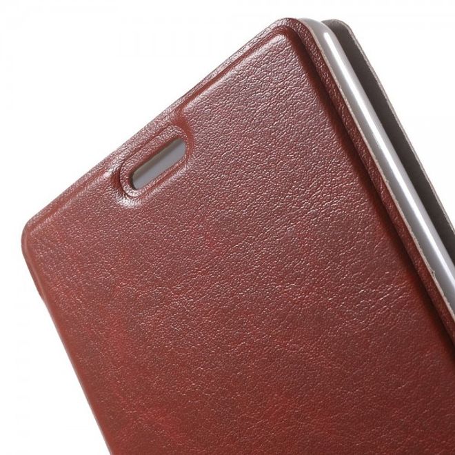 Sony Xperia M4 Aqua Leder Case mit Kreditkartenschlitz - braun