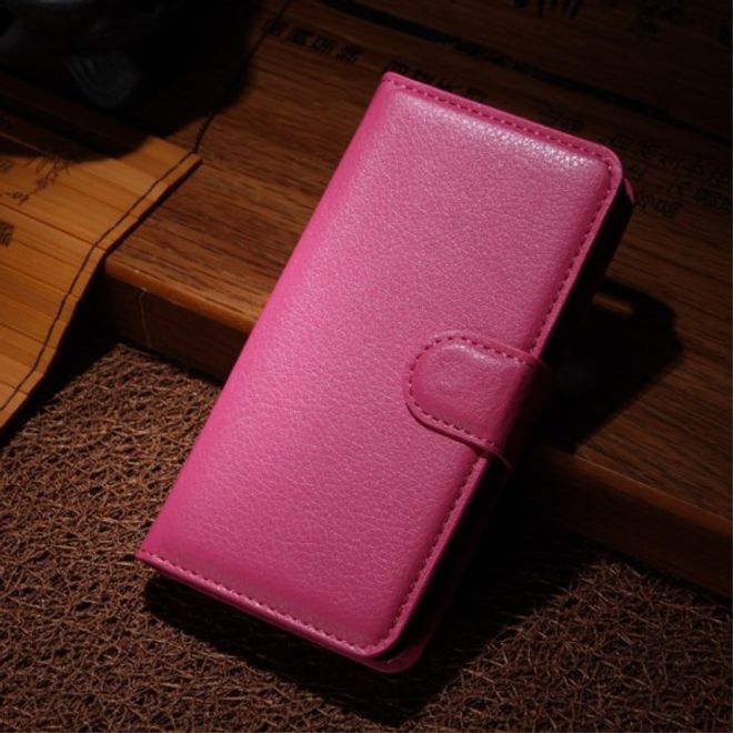 Sony Xperia M2 Aqua Modisches Leder Case mit Kreditkartenschlitz - rosa