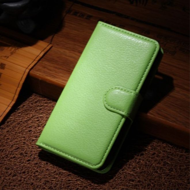 Sony Xperia M2 Aqua Modisches Leder Case mit Kreditkartenschlitz - grün