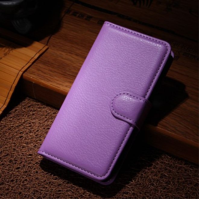 Sony Xperia M2 Aqua Modisches Leder Case mit Kreditkartenschlitz - purpur