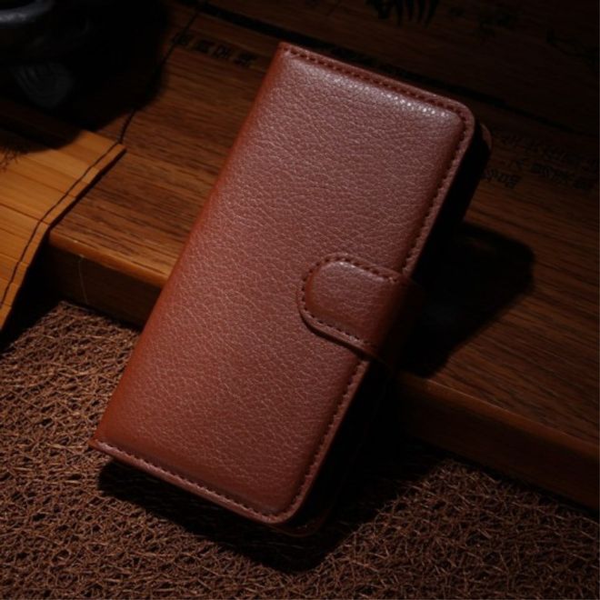 Sony Xperia M2 Aqua Modisches Leder Case mit Kreditkartenschlitz - braun