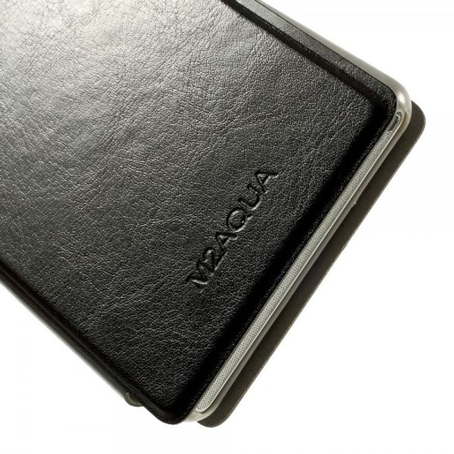 Sony Xperia M2 Aqua Crazy Horse Leder Case mit Standfunktion - schwarz
